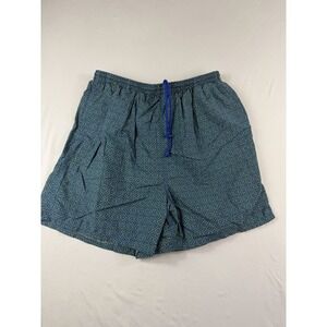 Prospirit blue green pattern lined swim trunks shorts, men's large, pockets